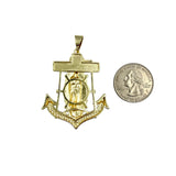 Gold Plated Our Lady of Guadalupe Halo Anchor Pendant (G157)(1.5x2.25in)