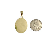 Gold Plated Our Lady of Guadalupe Oval Halo Pendant (A515-3)(1x1.75in)