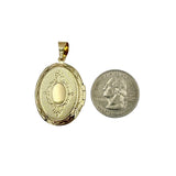 Gold Plated Our Lady of Guadalupe Oval Halo Pendant (H81)(1x1.5in)