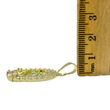 Gold Plated Our Lady of Guadalupe Crystal Halo Pendant (G185-3)(0.6x1.5in)