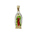 Gold Plated Our Lady of Guadalupe Halo Pendant (H123-3)(0.5x1.5in)