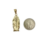 Gold Plated Our Lady of Guadalupe Halo Pendant (H123-3)(0.5x1.5in)