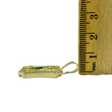 Gold Plated Saint Jude Crystal Square Pendant (G203-2-1)(0.6x1.25in)