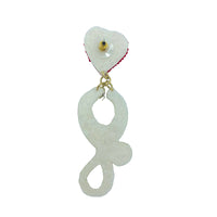 Stethoscope & Heart Seed Bead Earrings - Doctor, Nurse Beaded (1x3in)
