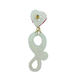 Stethoscope & Heart Seed Bead Earrings - Doctor, Nurse Beaded (1x3in)