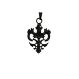 Stainless Steel Black Dual Dragon Pendant (1388)(1.25x2in)