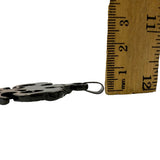 Stainless Steel Black Dual Dragon Pendant (1388)(1.25x2in)