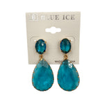 2 Tier Teardrop Crystal Dangle Earrings - 6 Colors (0.75x2in)