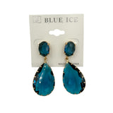 2 Tier Teardrop Crystal Dangle Earrings - 6 Colors (0.75x2in)