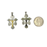 Stainless Steel Medium Crucifix San Benito Pendant - 2 Colors (3706)(1x1.5in)