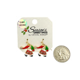 Santa Claus Christmas Dangle Earrings (0.77x0.93in)