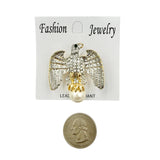 Eagle Clutching Pearl Brooch Pin (1.5x1.5in)