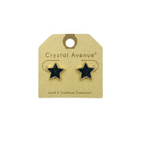 Glitter Star Stud Earrings - 6 Colors Available (0.5x0.5in)