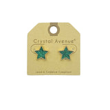 Glitter Star Stud Earrings - 6 Colors Available (0.5x0.5in)