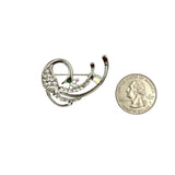 Stretching Peacock Brooch Pin (AB13020)(1.5x1.25in)