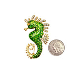 Green Seahorse Brooch Pin - 2 Colors (1.5x2.5in)