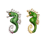 Green Seahorse Brooch Pin - 2 Colors (1.5x2.5in)