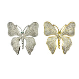 Green Eyed Butterfly Crystal Brooch Pin - 2 Colors (AB13670)(2.25x2.75in)