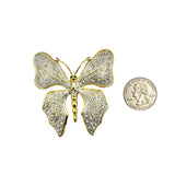 Green Eyed Butterfly Crystal Brooch Pin - 2 Colors (AB13670)(2.25x2.75in)