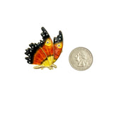 Monarch Butterfly Brooch Pin in Silver or Gold (1.5x1.5in)