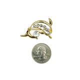 Dolphin Crystal Brooch Pin (AB10760)(1.5x1in)