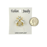 Bee Crystal Brooch Pin (AB5326)(1x1in)