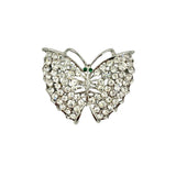 Green Eyed Butterfly Crystal Brooch Pin (AB10655)(2x2in)