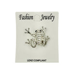 Crystal Frog Brooch Pin (AB7435)(1.25x1in)