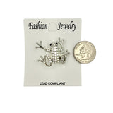 Crystal Frog Brooch Pin (AB7435)(1.25x1in)