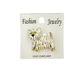 Maltese Dog Crystal Brooch Pin (AB14653/LF-G)(1.25x1.25in)