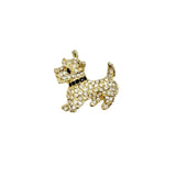 Miniature Schnauzer Dog Crystal Brooch Pin (AB13413/LF-G)(1.5x1.25in)