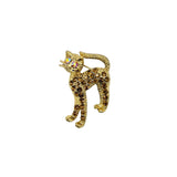 Crystal Brown Cat Brooch Pin (AB10209)(1x1.5in)
