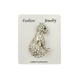 Green Eyed Cat Crystal Brooch Pin (AB14715)(1x2in)