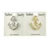 Anchor Brooch Pin - 2 Colors (AB12831)(1.25x1.5in)
