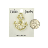 Anchor Brooch Pin - 2 Colors (AB12831)(1.25x1.5in)