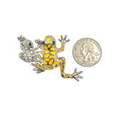 Mom and Baby Frog Brooch Pin - 2 Colors (AB9580)(2x1.5in)