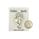 Pearl & Crystal Grape Brooch Pin - 2 Colors (AB13001)(1x2in)