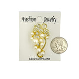 Pearl & Crystal Grape Brooch Pin - 2 Colors (AB13001)(1x2in)