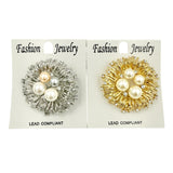 Pearl Wreath Burst Brooch Pin - 2 Colors (AB11542)(1.75x1.75in)