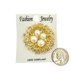 Pearl Wreath Burst Brooch Pin - 2 Colors (AB11542)(1.75x1.75in)