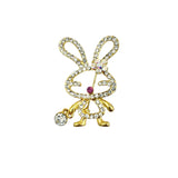 Rabbit Crystal Brooch Pin (AB13056)(1.25x1.75in)