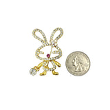 Rabbit Crystal Brooch Pin (AB13056)(1.25x1.75in)