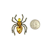 Brown Spider Crystal Brooch Pin (AB15110A/LF-AG)(1.5x2in)