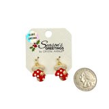 Christmas Mitten Cubic Zirconia Dangle Earrings (0.56x0.74in)