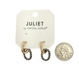 Two Tone Cable Rope Link Earrings (0.5x1.13in)