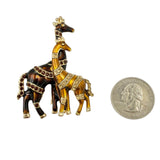 Mom and Baby Giraffe Brooch Pin (1.8x2.5in)