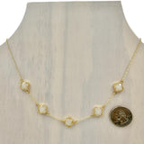 Gold Plated 12mm Clover Station Necklace (16+3in)