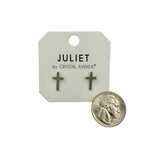 Cross Brush Finished Stud Earrings