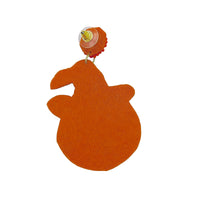 Witch Hat Pumpkin Seed Bead Earrings - Beaded, Halloween (1.75x2.75in)