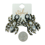Spider Crystal Seed Bead Earrings - Beaded, Halloween (1.5x2in)